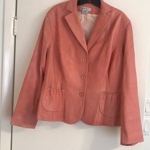 Nine West Pink Soft Broken-In Leather Jacket